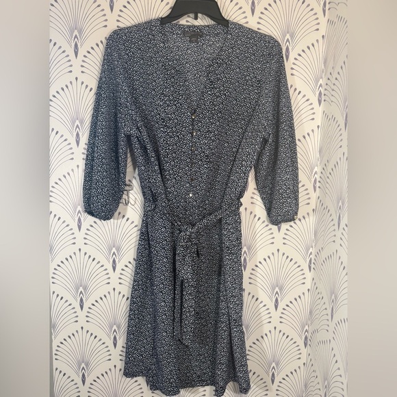 Covington Blue and White Patterned Midi dress with belt plus size 2X - Picture 1 of 6